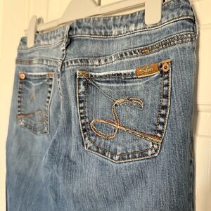 Vintage Silver Low Rise Bootcut Medium Blue Jeans Size 30